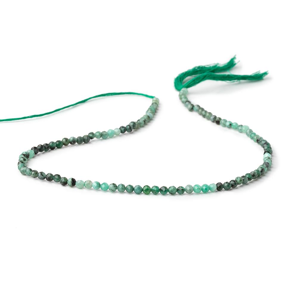 3.5mm Brazilian Emerald Micro Faceted Round Beads 12.5 inch 100 pieces