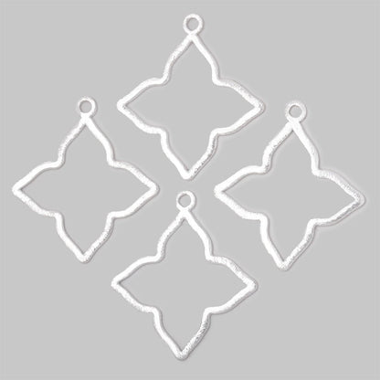 35mm Brushed 4 Point Star Charm Set of 4 pieces