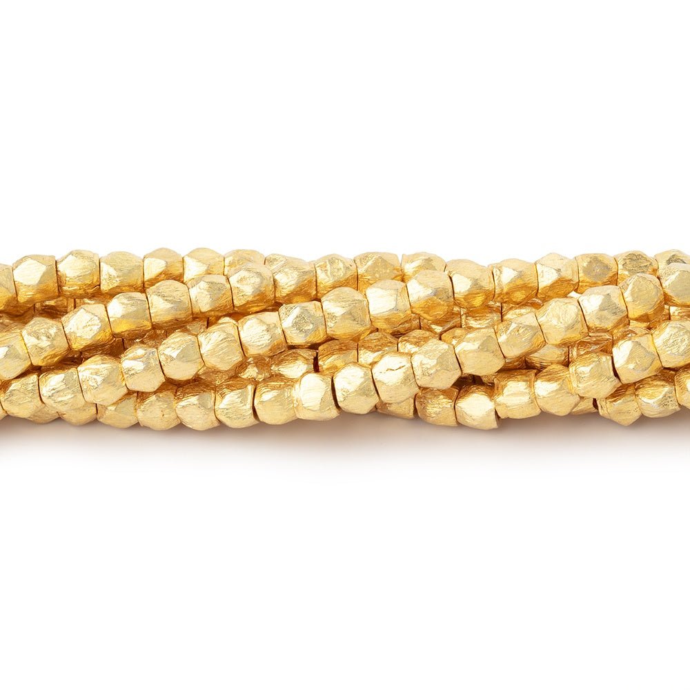 3.5mm Brushed Hand Cut Nugget Beads