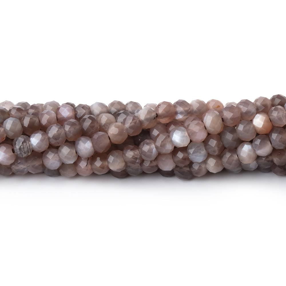 3.5mm Chocolate Moonstone Micro Faceted Rondelles 12.5 inch 215 Beads
