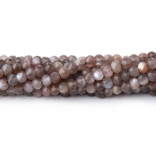 3.5mm Chocolate Moonstone Micro Faceted Rondelles 12.5 inch 215 Beads