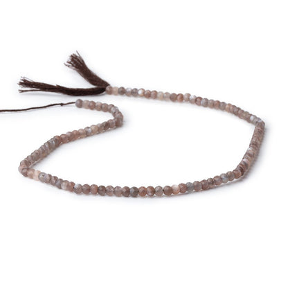 3.5mm Chocolate Moonstone Micro Faceted Rondelles 12.5 inch 215 Beads
