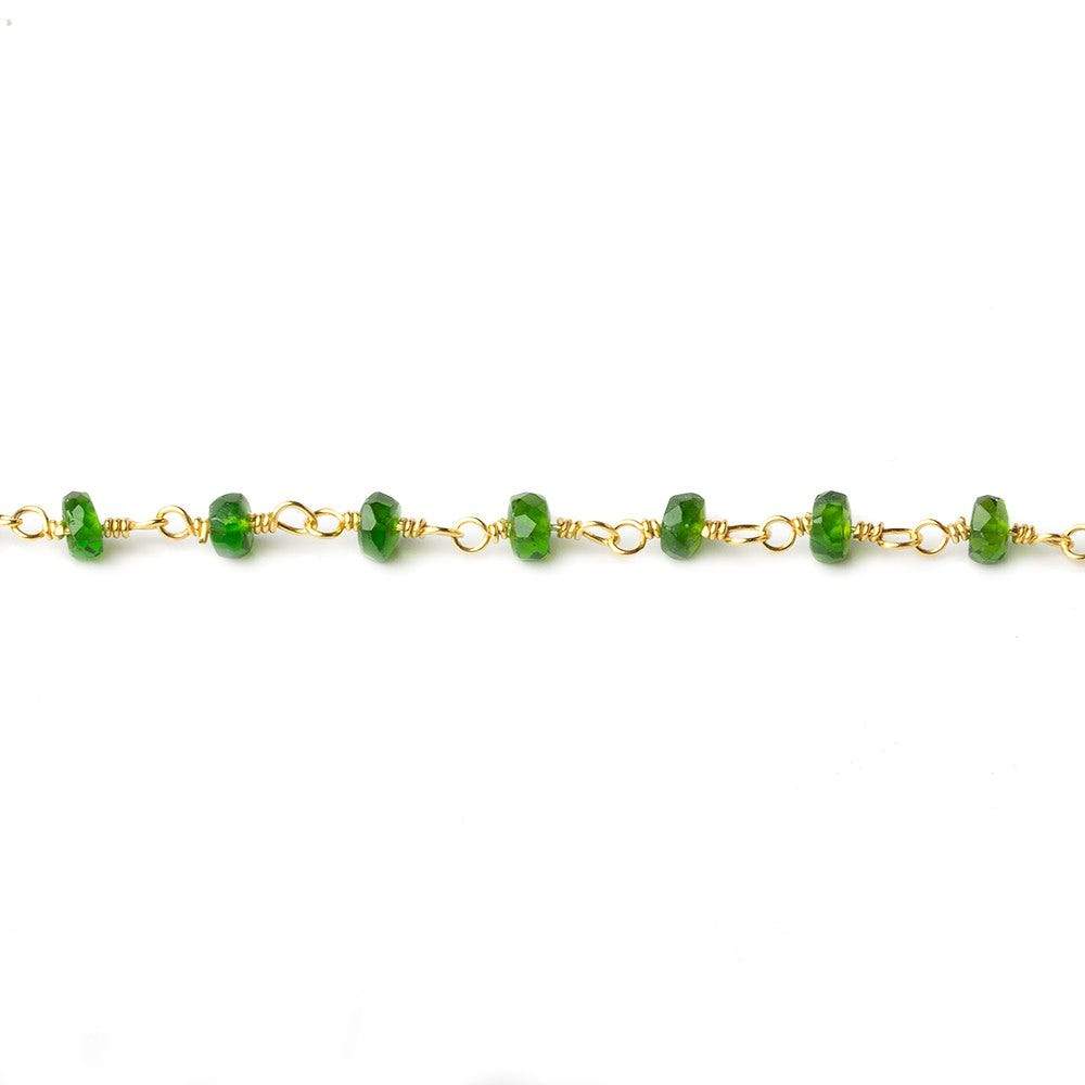 3.5mm Chrome Tourmaline faceted rondelle Vermeil Chain by the foot