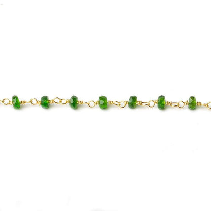 3.5mm Chrome Tourmaline faceted rondelle Vermeil Chain by the foot