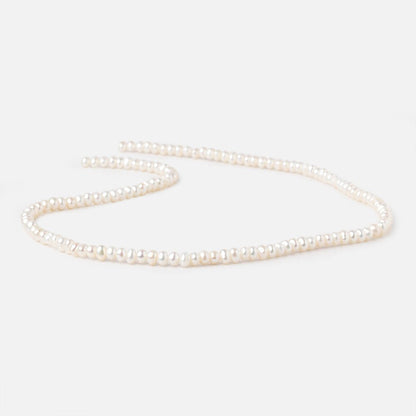 3.5mm Creamy White Off Round Freshwater Pearls 14 inch 132 Beads