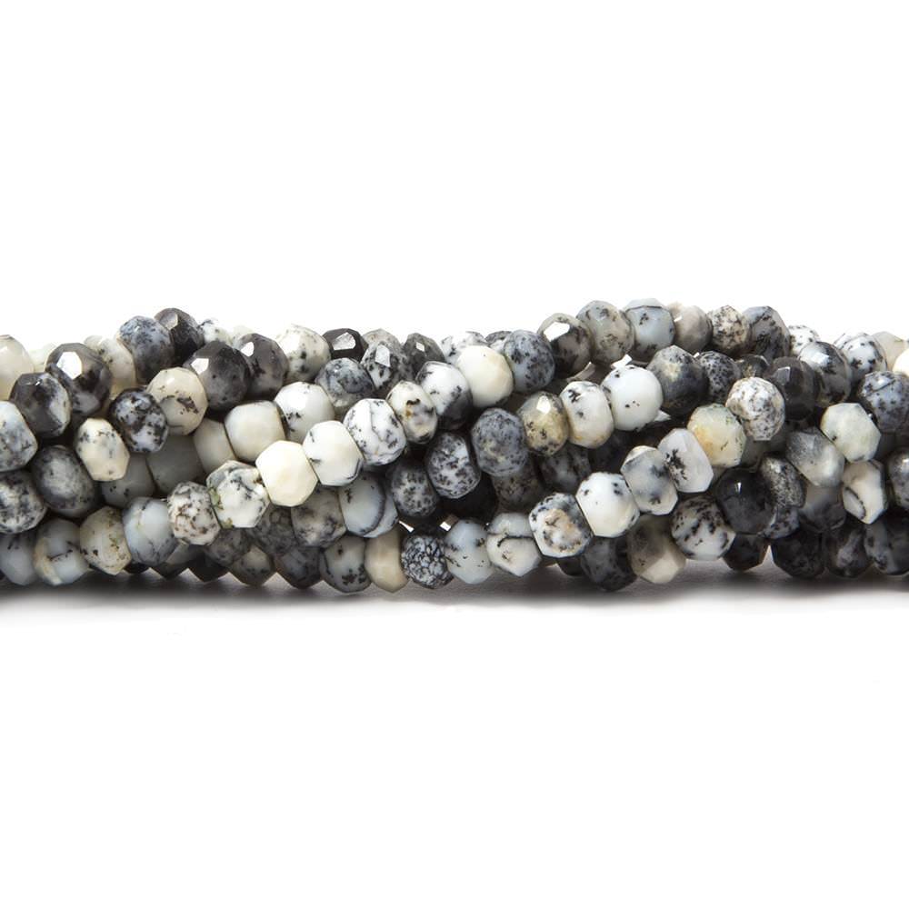 3.5mm Dendritic Opal faceted rondelles 13.5 inches 121 beads