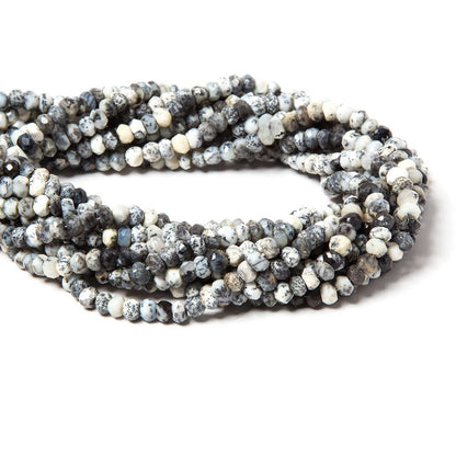 3.5mm Dendritic Opal faceted rondelles 13.5 inches 121 beads
