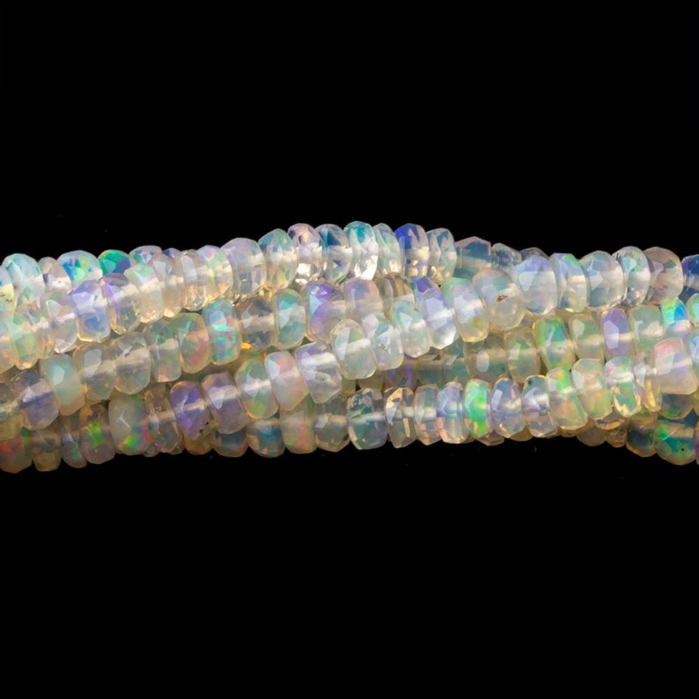3.5mm Ethiopian Opal faceted rondelles 17.5 inch 260 beads