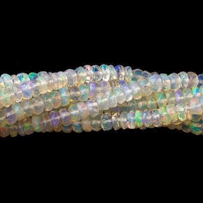 3.5mm Ethiopian Opal faceted rondelles 17.5 inch 260 beads