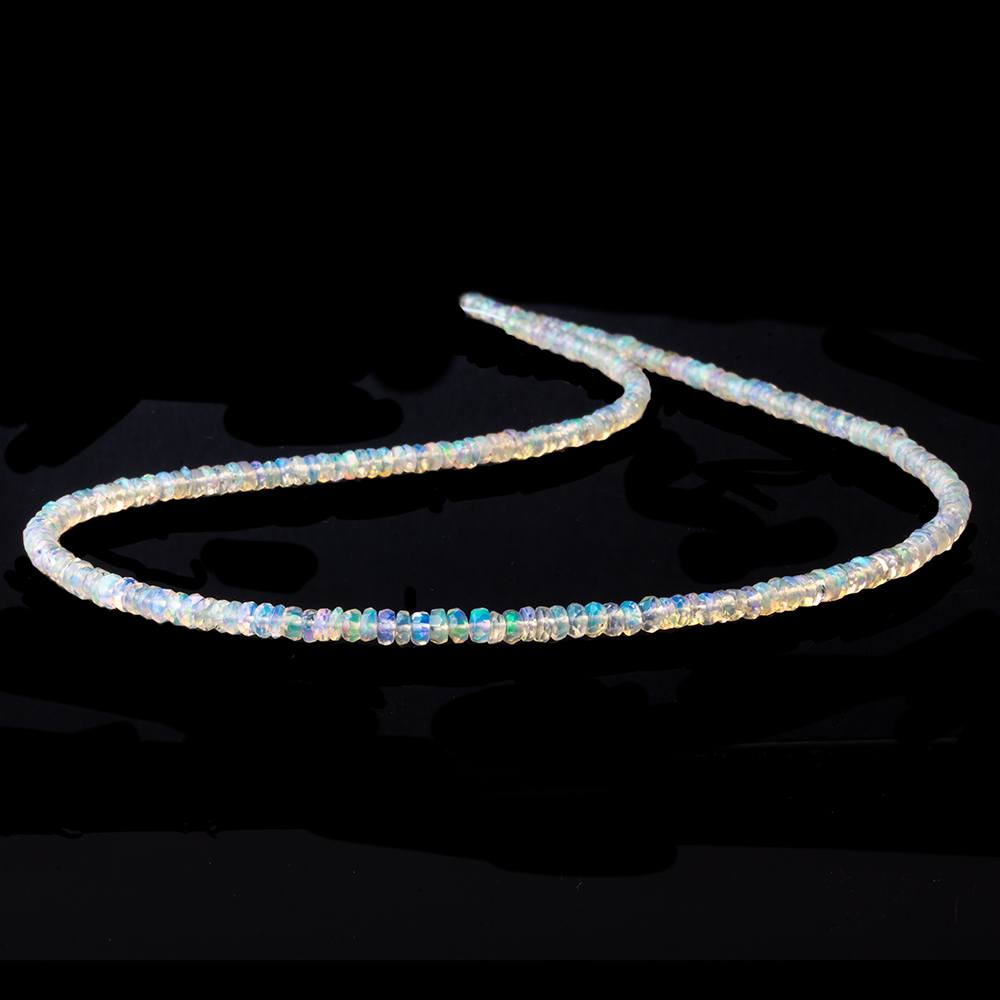3.5mm Ethiopian Opal faceted rondelles 17.5 inch 260 beads