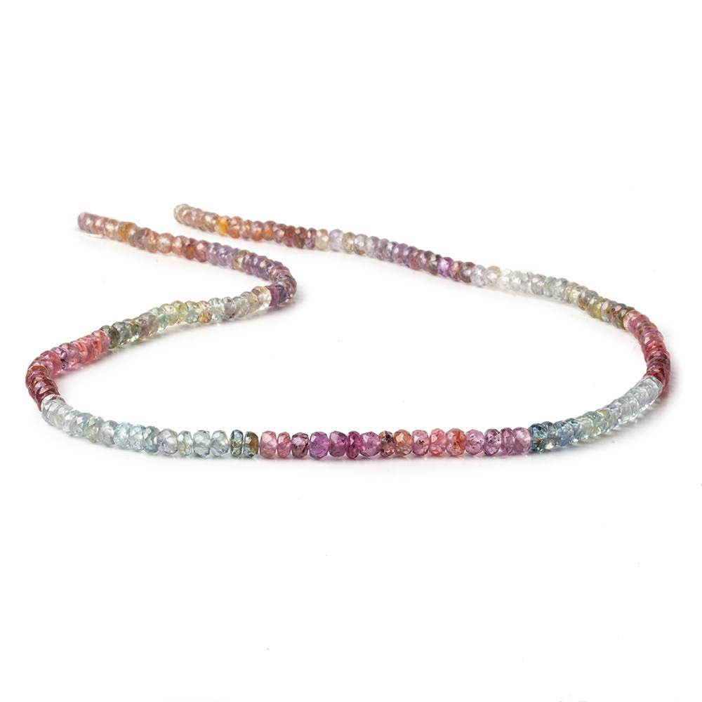 3.5mm Fancy Sapphire faceted rondelle 14 inches 171 Beads