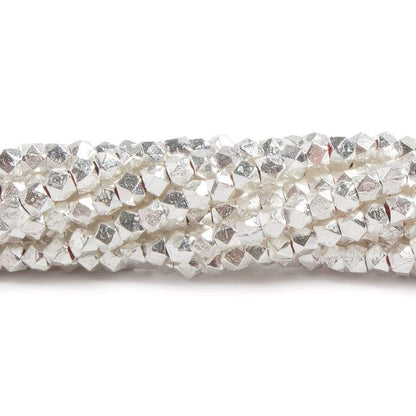 3.5mm Hand Cut Faceted Nugget Beads 8 inch 57 pieces