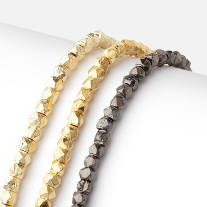 3.5mm Hand Cut Faceted Nugget Beads 8 inch 57 pieces