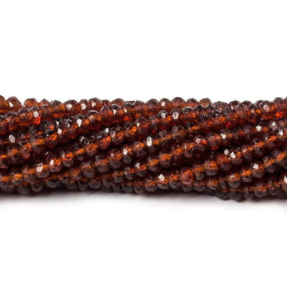 3.5mm Hessonite Garnet faceted rondelle beads 13 inch 135 pieces