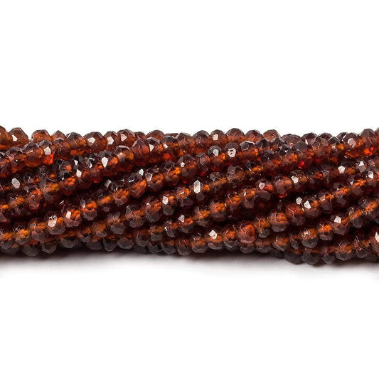 3.5mm Hessonite Garnet faceted rondelle beads 13 inch 135 pieces
