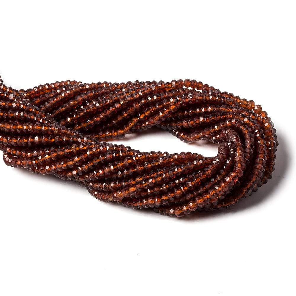 3.5mm Hessonite Garnet faceted rondelle beads 13 inch 135 pieces