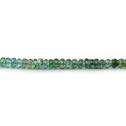 3.5mm Indicolite Blue & Chrome Green Tourmaline faceted rondelles 17 inch 190 pieces AA