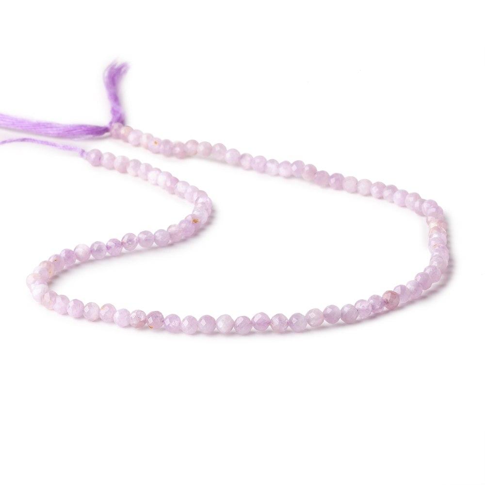 3.5mm Kunzite Micro Faceted Round Beads 12.5 inch 93 pieces