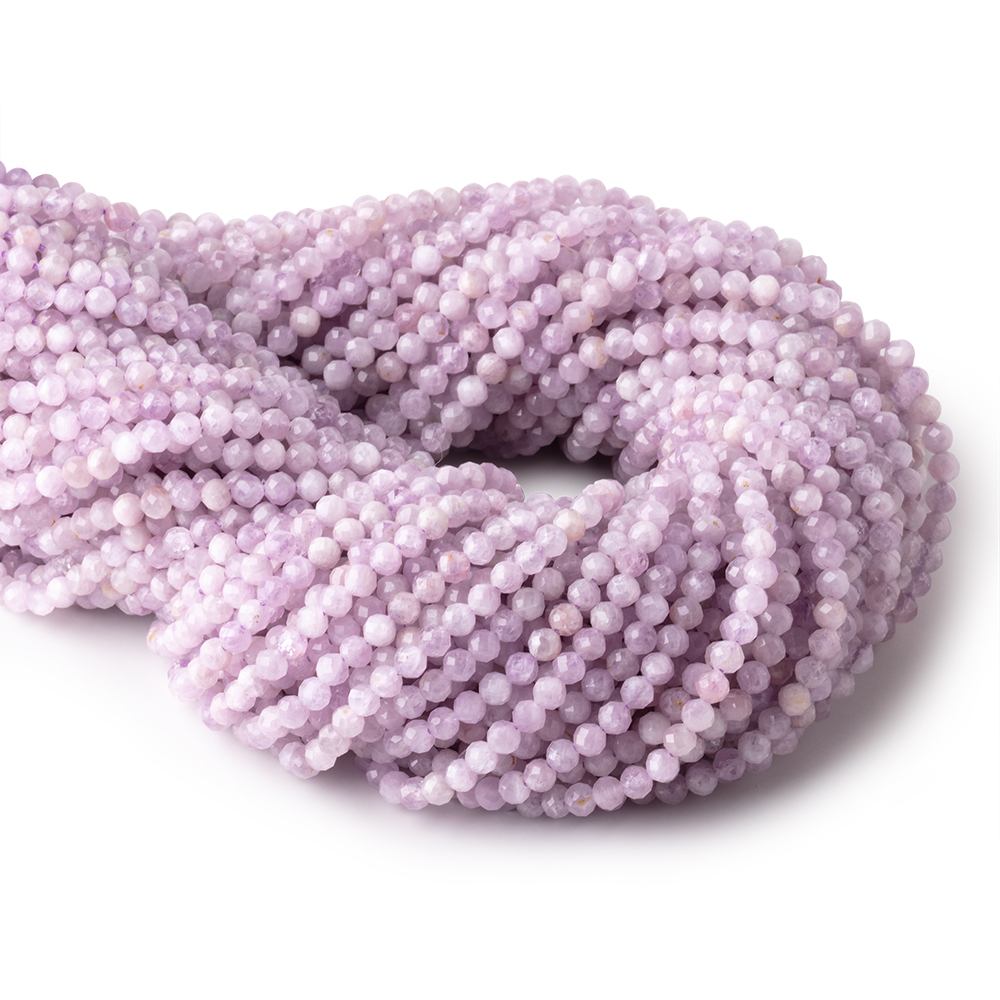 3.5mm Kunzite Micro Faceted Round Beads 12.5 inch 93 pieces