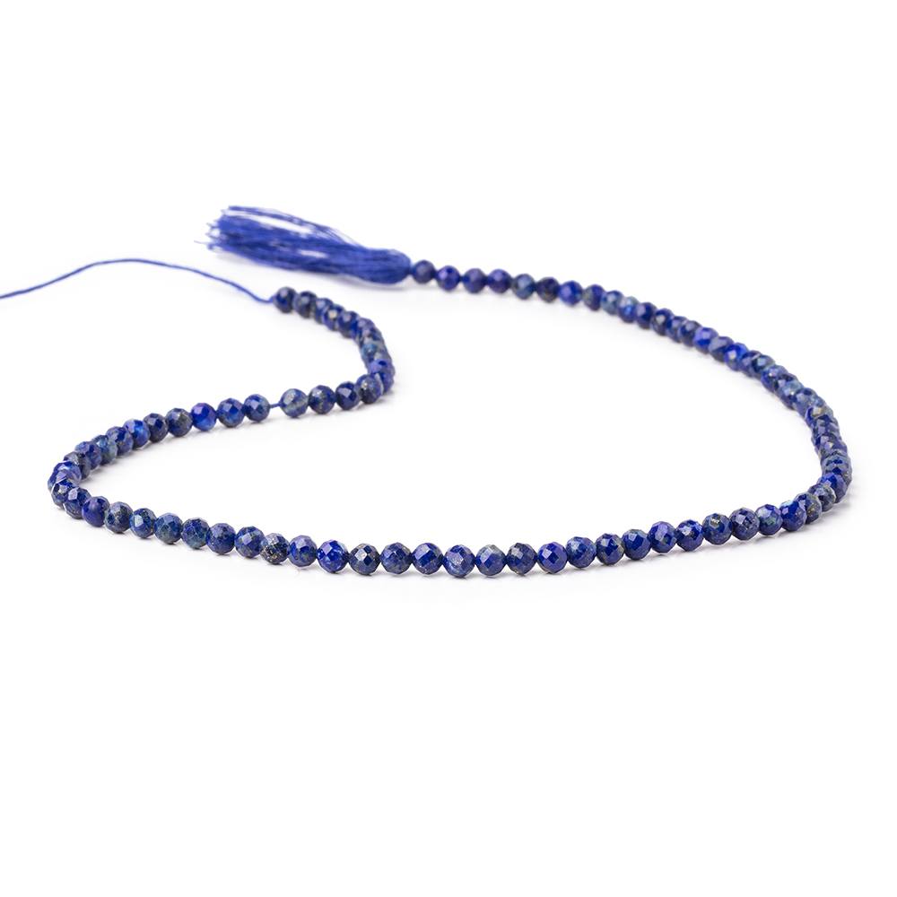 3.5mm Lapis Lazuli Micro Faceted Round Beads 12.5 inch 90 pieces