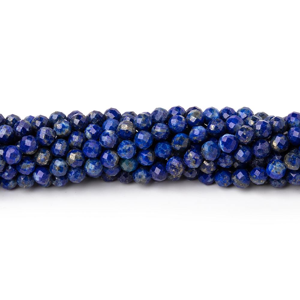 3.5mm Lapis Lazuli Micro Faceted Round Beads 12.5 inch 90 pieces