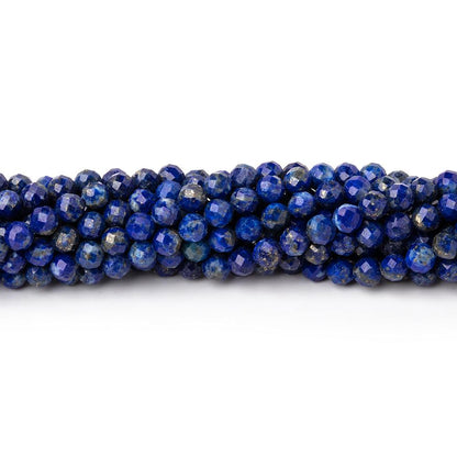 3.5mm Lapis Lazuli Micro Faceted Round Beads 12.5 inch 90 pieces