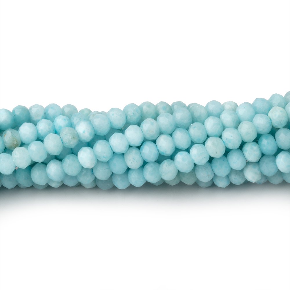 3.5mm Larimar Micro Faceted Rondelle Beads 12 inch 108 pieces