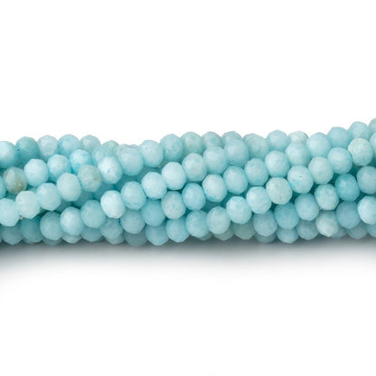 3.5mm Larimar Micro Faceted Rondelle Beads 12 inch 108 pieces