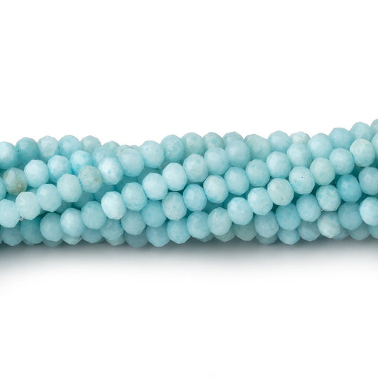 3.5mm Larimar Micro Faceted Rondelle Beads 12 inch 108 pieces