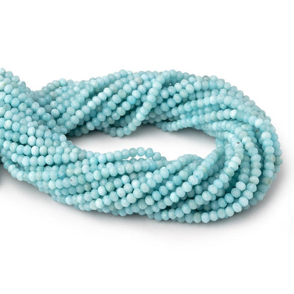3.5mm Larimar Micro Faceted Rondelle Beads 12 inch 108 pieces