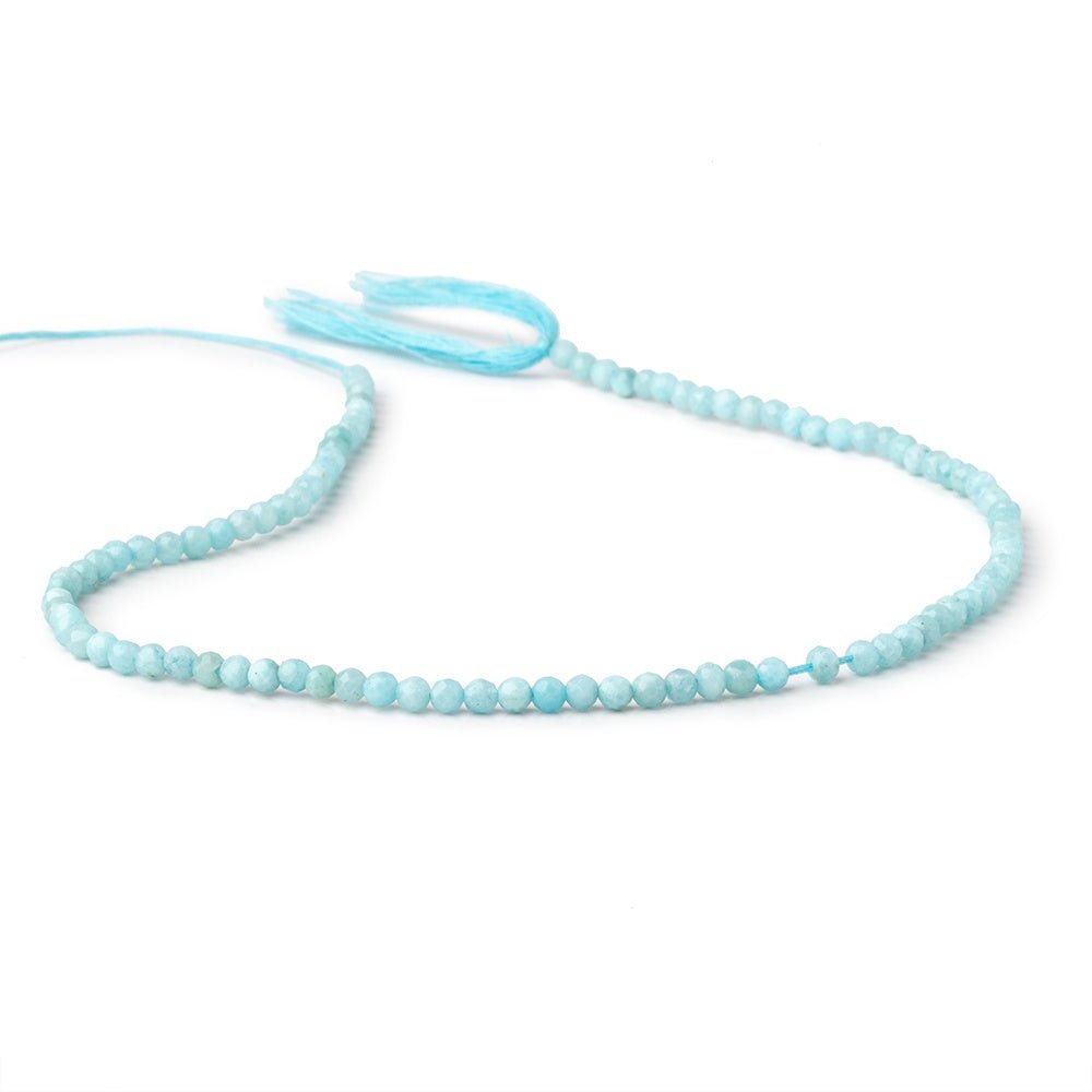 3.5mm Larimar Micro Faceted Round Beads 12.5 inch 96 pieces