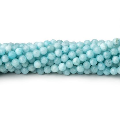 3.5mm Larimar Micro Faceted Round Beads 12.5 inch 96 pieces