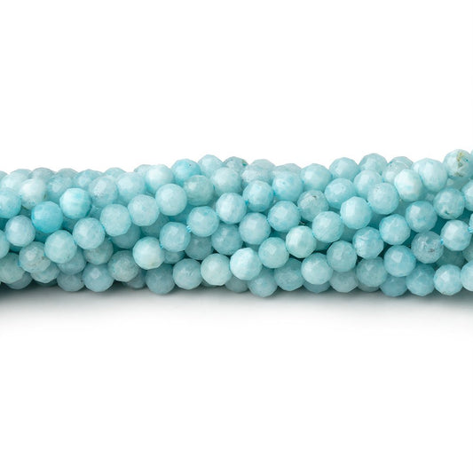 3.5mm Larimar Micro Faceted Round Beads 12.5 inch 96 pieces