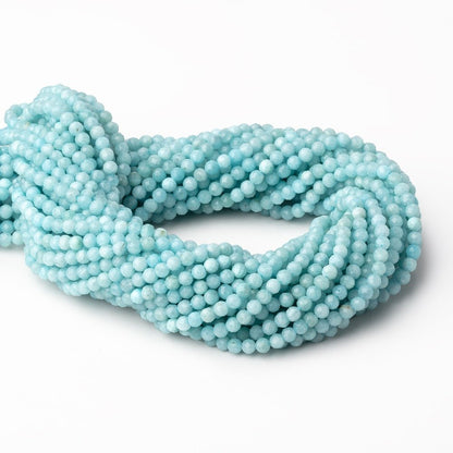 3.5mm Larimar Micro Faceted Round Beads 12.5 inch 96 pieces