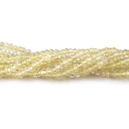 3.5mm Lemon Quartz faceted rondelle Beads 14.5 inch 175 pieces