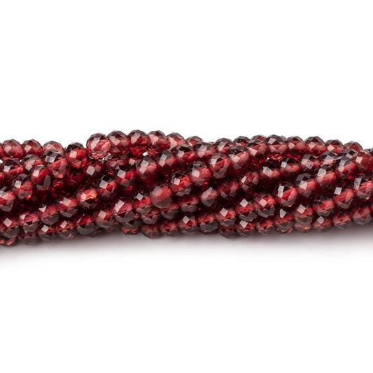 3.5mm Mozambique Garnet Micro Faceted Rondelle Beads 12.5 inch 114 pieces
