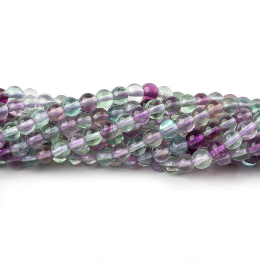 3.5mm Multi Color Fluorite plain round beads 15.5 inch 125 pieces AA