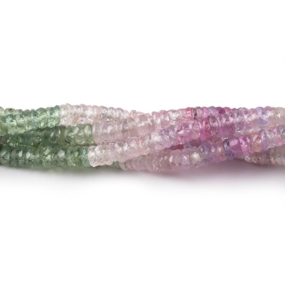 3.5mm Multi Color Sapphire Faceted Heishi Beads 18 inch 278 pieces AA