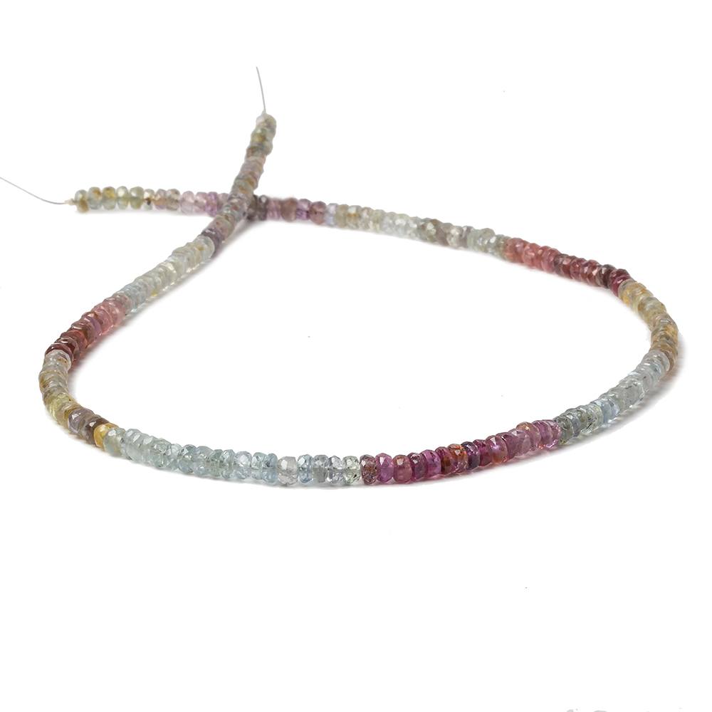 3.5mm Multi Color Sapphire faceted rondelle beads 14 inch 185 pieces