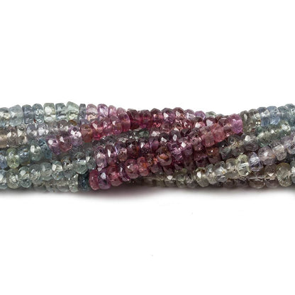 3.5mm Multi Color Sapphire faceted rondelle beads 14 inch 185 pieces