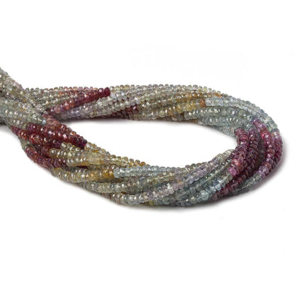 3.5mm Multi Color Sapphire faceted rondelle beads 14 inch 185 pieces