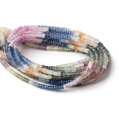 3.5mm Multi Color Sapphire Faceted Rondelle Beads 17 inch 260 pieces A