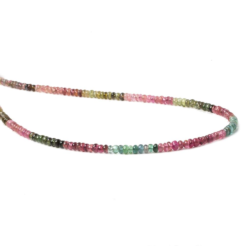 3.5mm Multi Color Tourmaline plain rondelle beads 13.5 inch 174 pieces