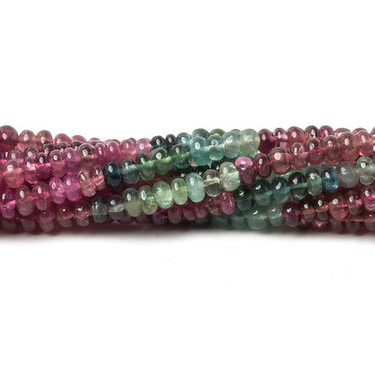 3.5mm Multi Color Tourmaline plain rondelle beads 13.5 inch 174 pieces