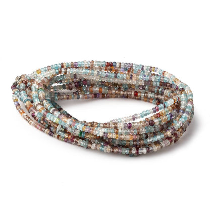 3.5mm Multi Color Zircon Faceted Rondelle Beads 16 inch 230 pieces