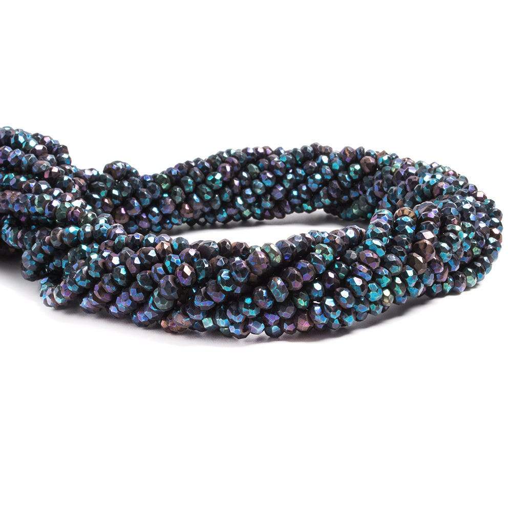 3.5mm Mystic Peacock Spinel  Hand Faceted Rondelle Beads 13 inch 130pcs