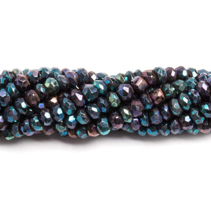 3.5mm Mystic Peacock Spinel  Hand Faceted Rondelle Beads 13 inch 130pcs