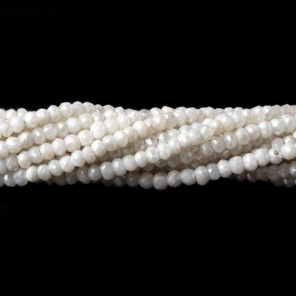 3.5mm Mystic White Quartz Faceted Rondelles 13 inch 128 pieces