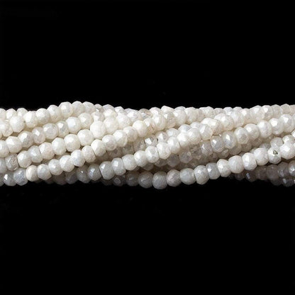 3.5mm Mystic White Quartz Faceted Rondelles 13 inch 128 pieces