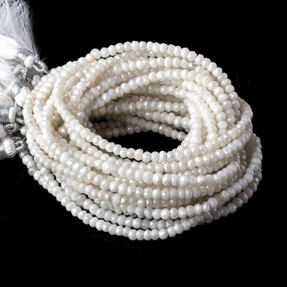 3.5mm Mystic White Quartz Faceted Rondelles 13 inch 128 pieces